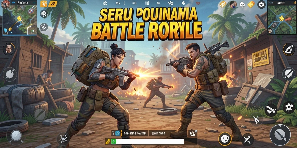 Gameplay mendebarkan dalam 34R menunjukkan pertarungan intens antara pemain.