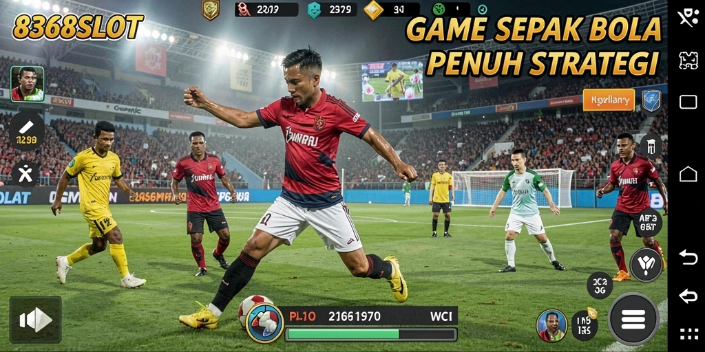 Tampilan permainan seru dalam 8368SLOT dengan pemain dan lapangan yang hidup.