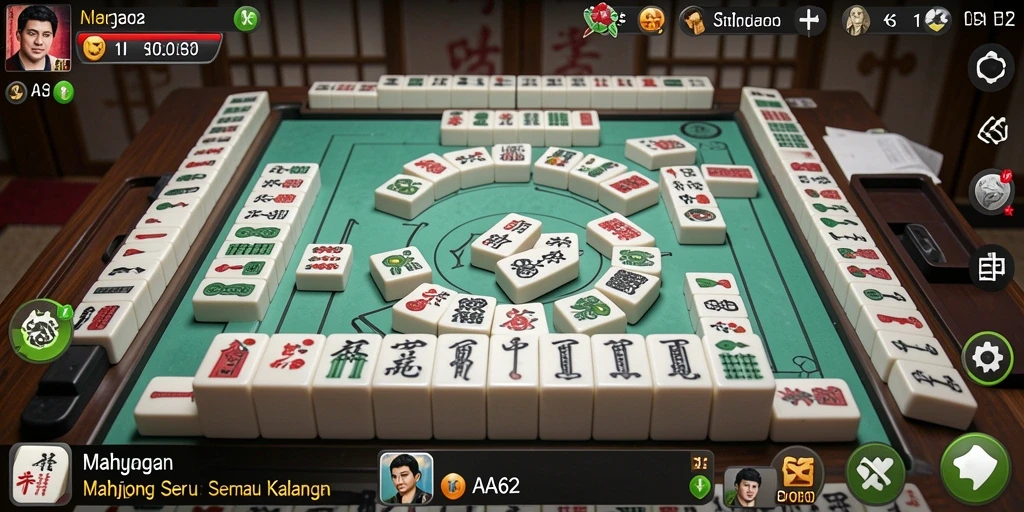 Tampilan gameplay Mahjong yang menarik dan penuh tantangan.