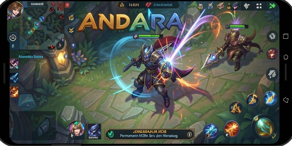 Screenshot gameplay ANDARA88 yang menampilkan pertempuran epik.