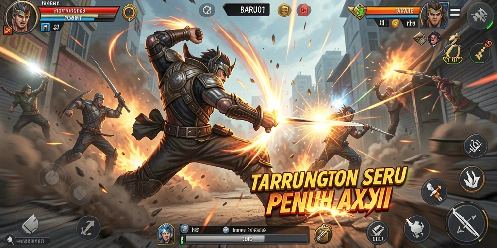 Screenshot BARU01 menampilkan aksi pertarungan yang mendebarkan.