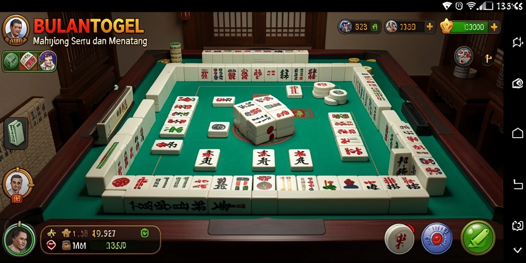 Tampilan gameplay Mahjong yang menarik dan mendebarkan.