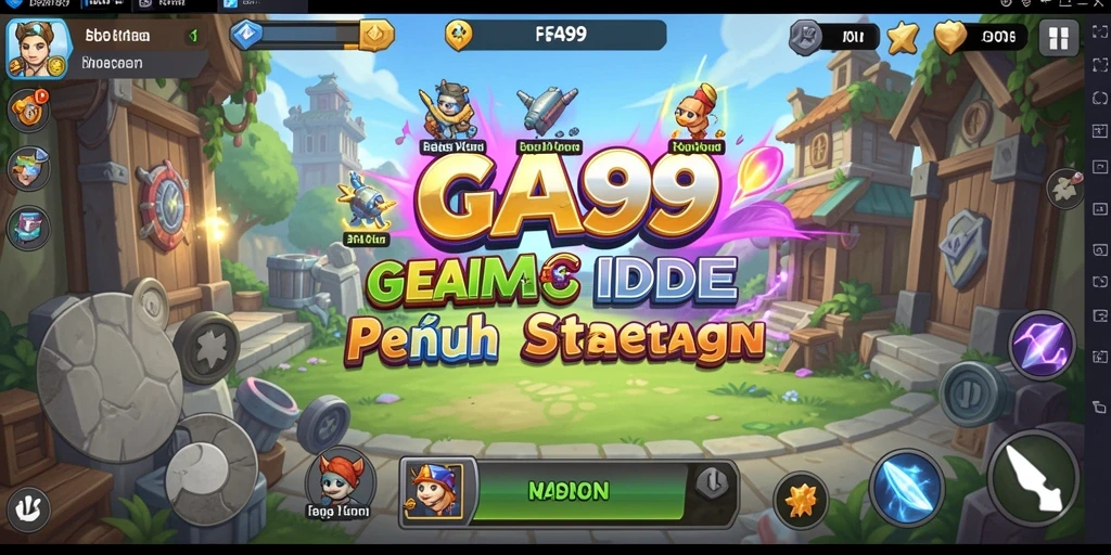Screenshot utama FA99 menampilkan aksi gameplay Idle yang penuh strategi.