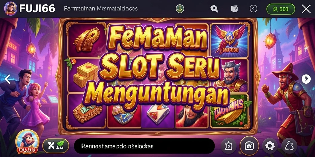 Tampilan menarik gameplay Slot FUJI66 dengan simbol dan tema yang kaya.