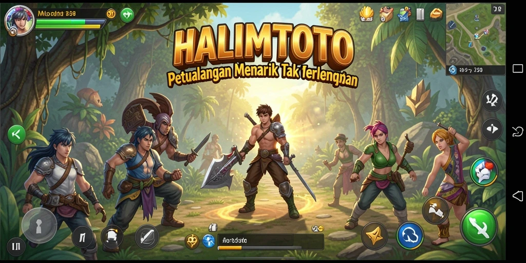 Tampilan utama gameplay HALIMTOTO yang menampilkan aksi petualangan yang mendebarkan.