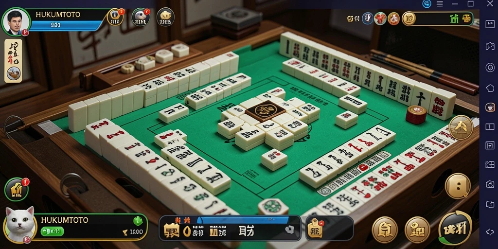 Screenshot utama HUKUMTOTO menampilkan keseruan gameplay Mahjong.