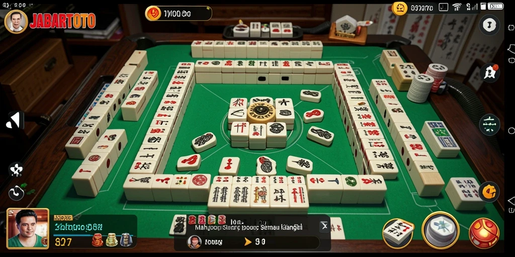 Tampilan gameplay JABARTOTO yang mengasyikkan dengan tantangan Mahjong.