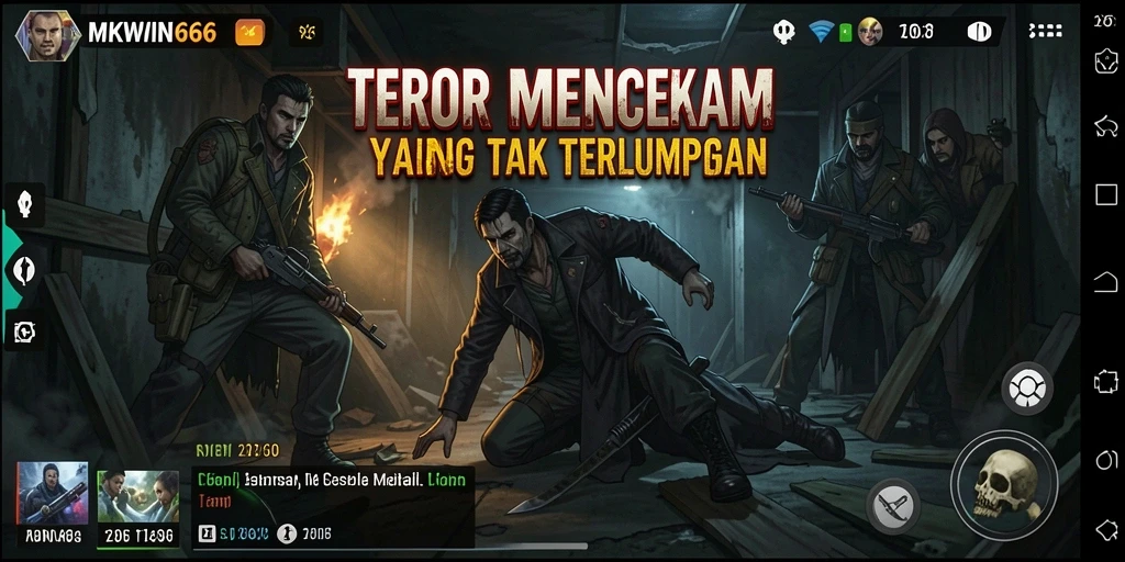 Gameplay MKWIN666 dengan suasana horor yang menakutkan.