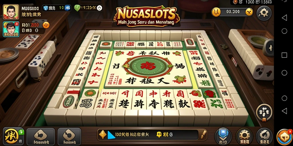 Tampilan gameplay seru NUSASLOTS dengan pengaturan Mahjong
