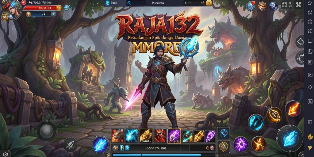 Screenshot dari gameplay RAJA132, menunjukkan aksi menegangkan dalam dunia MMORPG.