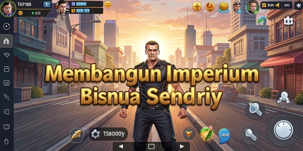 Tampilan gameplay seru TKP188 yang menunjukkan aktivitas manajerial bisnis.